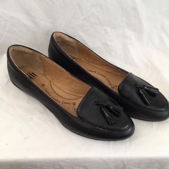 soft black leather loafers womens